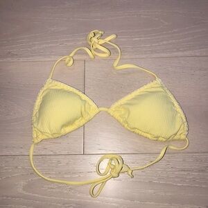 Marysia yellow white Bikini top sz XS